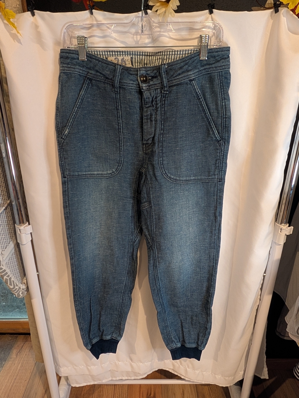 We the Free (Free People) Revival Blue Denim Joggers Size 26